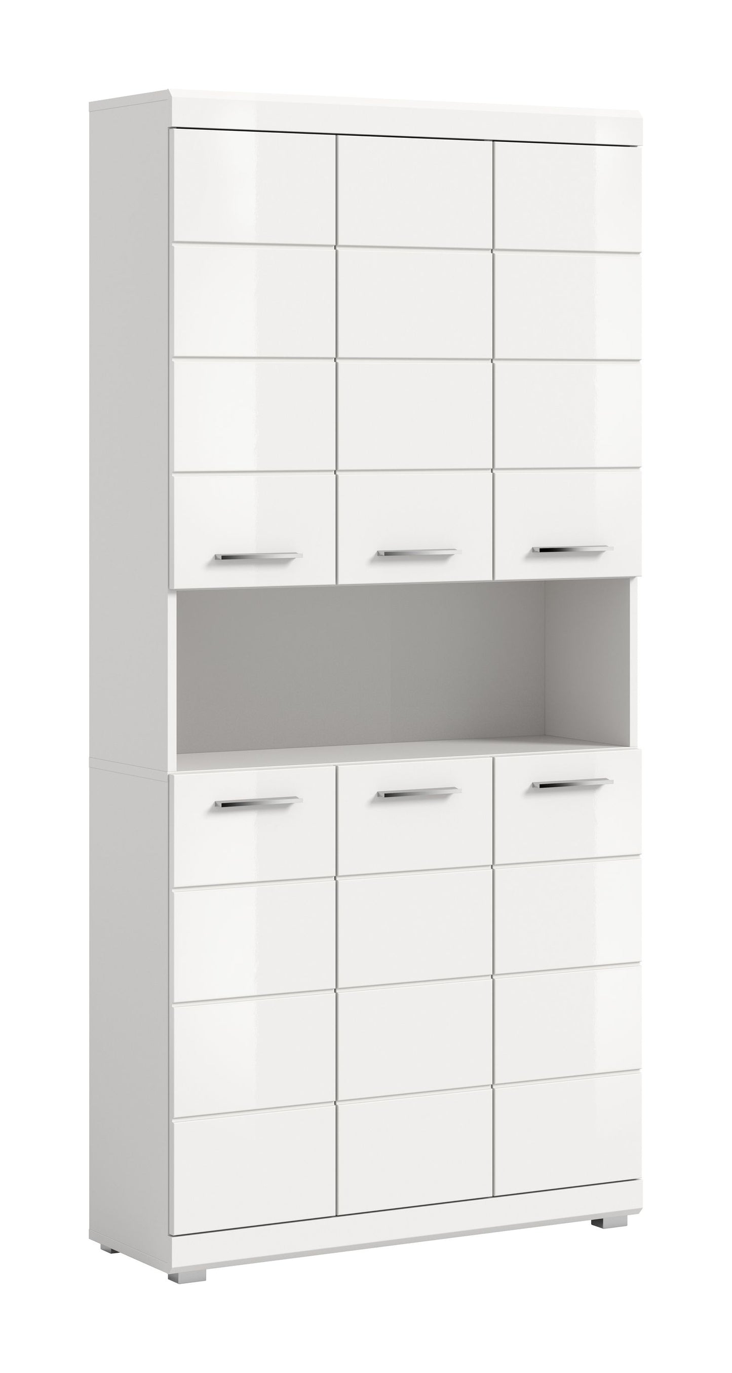 Scout Hochschrank breit  (B/H/T: 90x191x31 cm) in Weiß hochglanz und Weiß