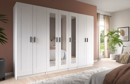 Homes & Jones Kleiderschrank weiß 3-tlg., Schlafzimmerschränke 280 cm breit