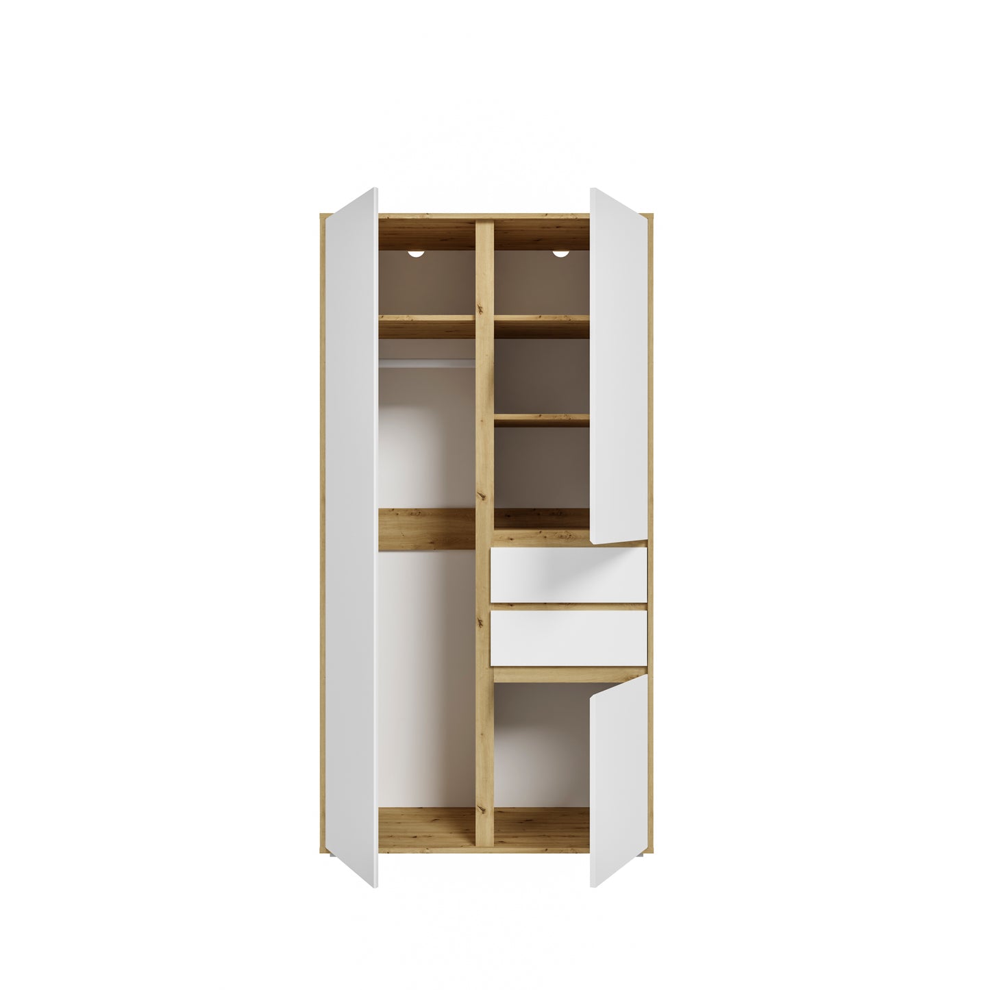 Homes & Jones Kleiderschrank 100 cm, Jugendzimmerschrank mit Schubladen