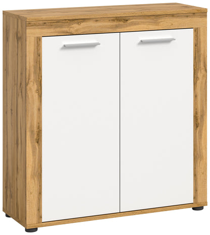 Highboard JAM (L/H/P : env. 80/88/35 cm) en imitation chêne Wotan/gris