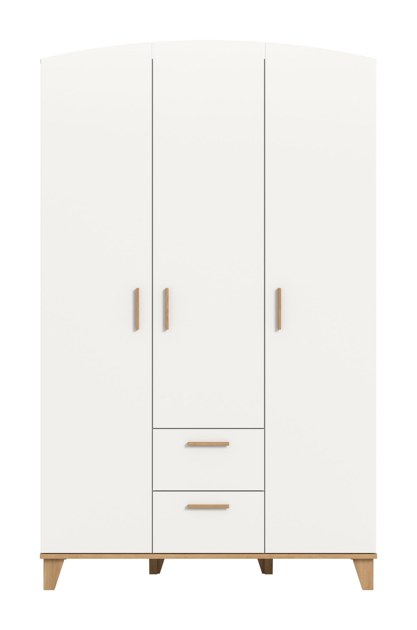 Armoire 3 portes STELLA (L/H/P : env. 122/198/51 cm) en blanc/blanc