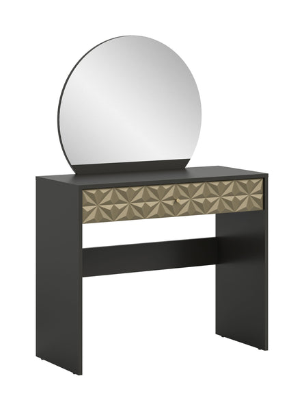Coiffeuse PRISMA (L/H/P : env. 90/133/39 cm) en noir/noir