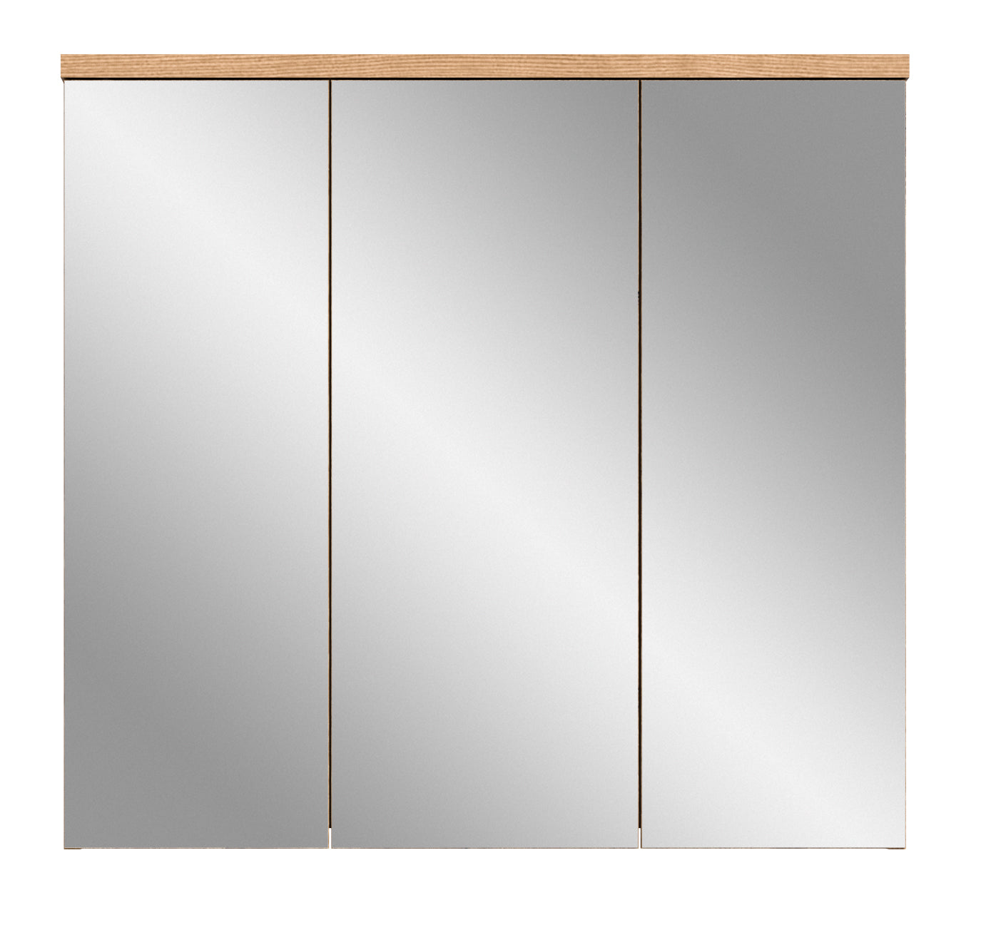 Armoire de toilette GRADO (L/H/P : env. 75/80/20 cm) en imitation Chêne Nox/façade miroir