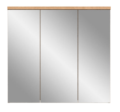 Armoire de toilette GRADO (L/H/P : env. 75/80/20 cm) en imitation Chêne Nox/façade miroir