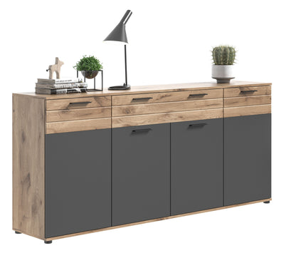 Homes & Jones Sideboard mit Breite 200 cm, Wohnzimmerschrank mit Holzoptik