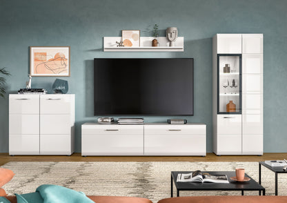 Ensemble mural ICE (L/H/P : env. 315/160/41 cm) en blanc/blanc brillant