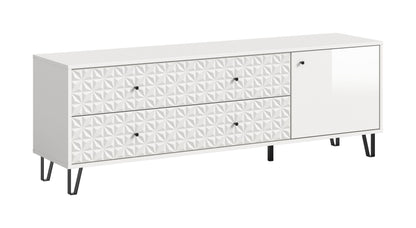 Meuble TV PRISMA (L/H/P : env. 164/56/40 cm) en imitation chêne Artisan/anthracite mat