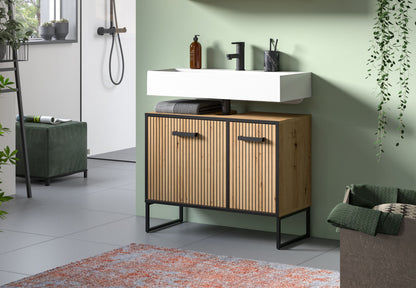 Homes & Jones Waschbeckenunterschrank 80 cm breit, Badezimmerschrank auf Kufen