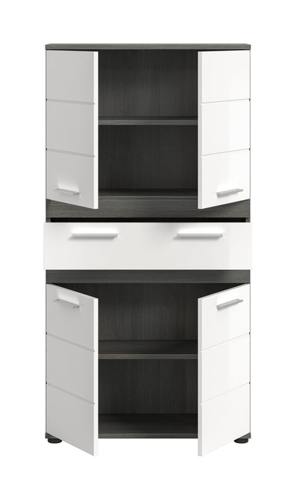 Blake Hochschrank (B/H/T: 70x137x31 cm) in Salbei und Artisan Eiche Nachbildung