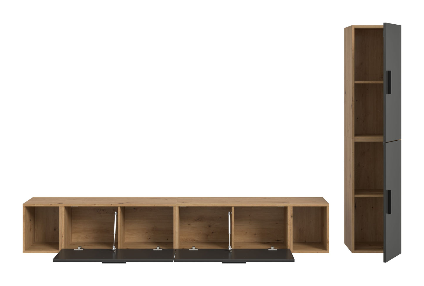 Homes & Jones Wohnwand 2-tlg. TV Möbel Modular Lowboard, Wohnzimmerschrank