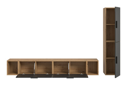 Homes & Jones Wohnwand 2-tlg. TV Möbel Modular Lowboard, Wohnzimmerschrank