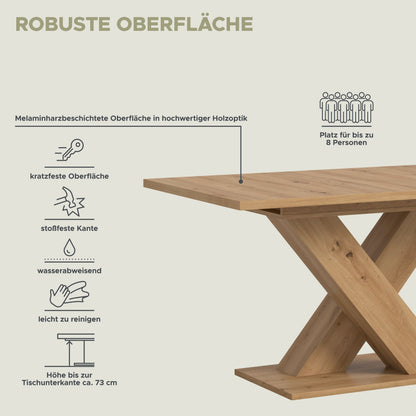 Table de salle à manger MOTION (L/H/P : env. 150/76/90 cm) en blanc/cachemire
