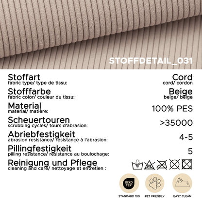 Homes & Jones Ecksofa Wohnlandschaft mit Webstoff-Bezug, Sofa in U-Form