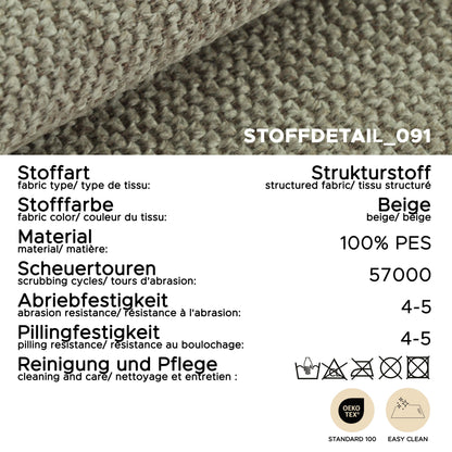 Homes & Jones Sofa 2-Sitzer mit Stoffbezug, Modernes Kompaktes Sofa pflegeleicht