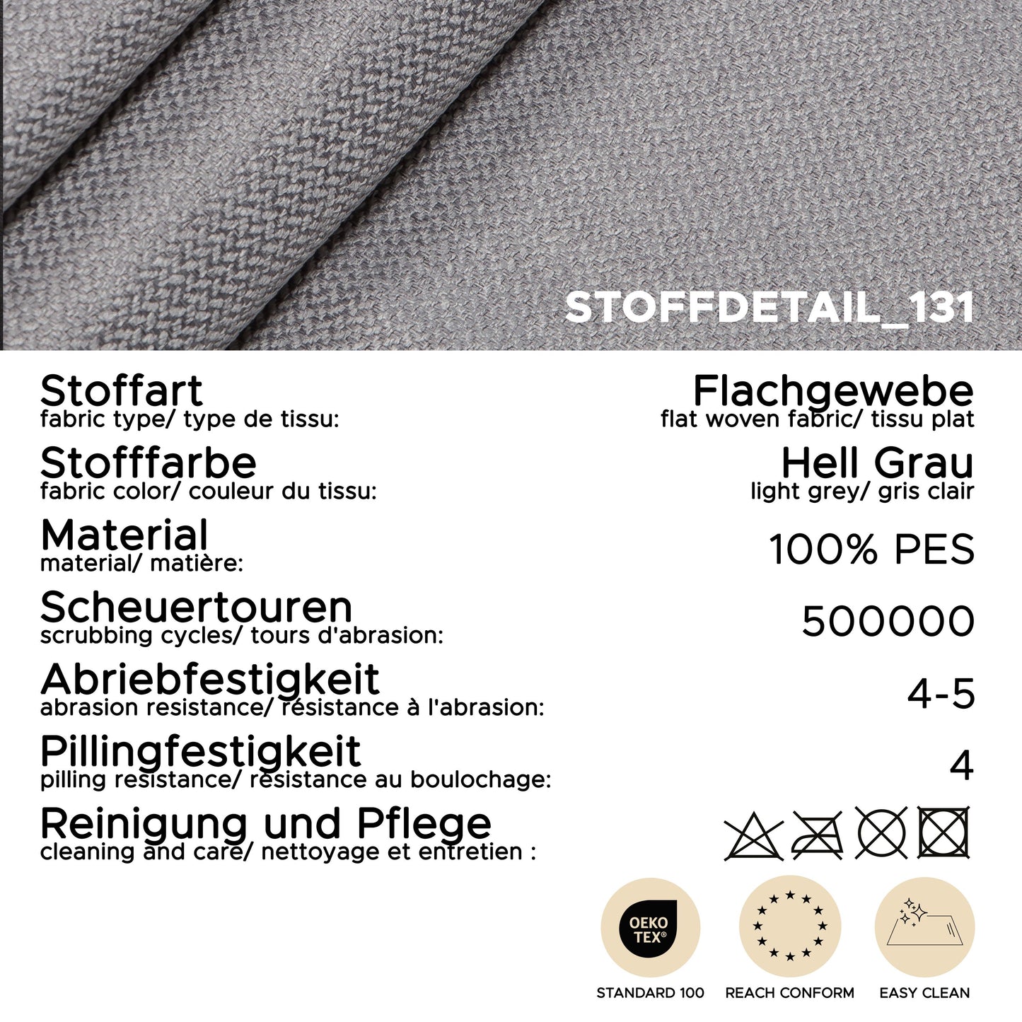 Homes & Jones Sofa 2,5-Sitzer, Modernes Sofa mit Stoffbezug in Flachgewebe