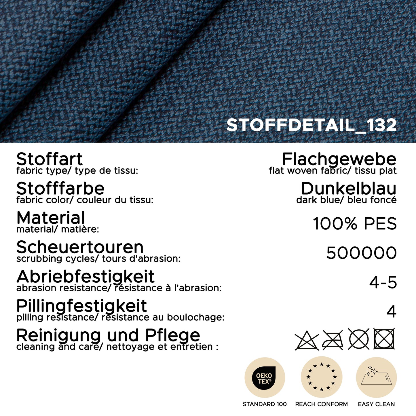 Homes & Jones Sofa 2,5-Sitzer, Modernes Sofa mit Stoffbezug in Flachgewebe