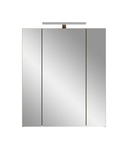 Armoire de toilette avec éclairage ICE (L/H/P : env. 60/70/18 cm) en imitation chêne Nox/noir mat
