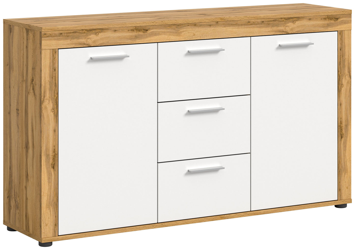 Homes & Jones Sideboard 125 cm breit mit 3 Schubladen, Mehrzweckschrank