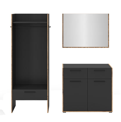 Homes & Jones Garderobe 3-tlg. Garderoben Set, Flurmöbel-Dielenmöbel