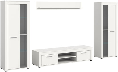 Ensemble meuble TV JAM (L/H/P : env. 310/159/40 cm) imitation chêne Wotan/gris