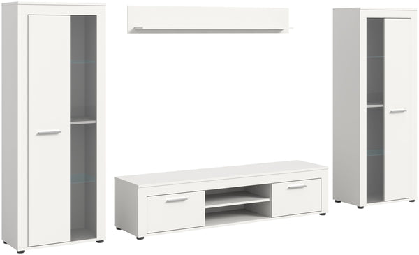 Ensemble meuble TV JAM (L/H/P : env. 310/159/40 cm) imitation chêne Wotan/gris