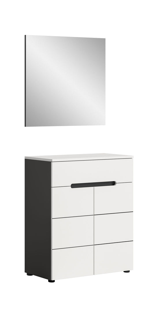 CANU Hallway Set (W/H/D: approx. 80/190/37 cm) in Basalt Grey/Smoke Green