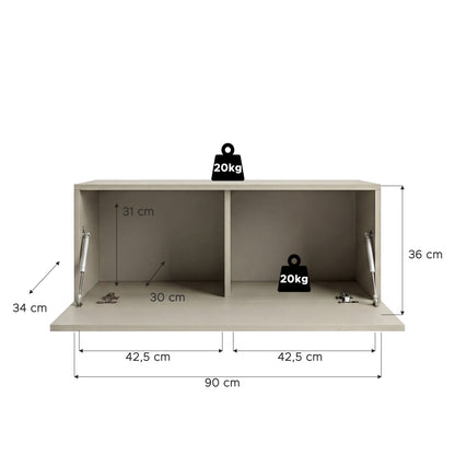 Beach Lowboard stehend/hängend  (B/H/T: 90x36x34 cm) in Kaschmir