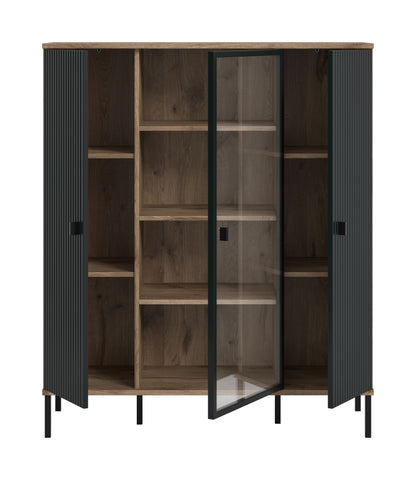 Homes & Jones Highboard, Wohnzimmerschrank-mit 4 Deko Fächer, Wohnmöbel