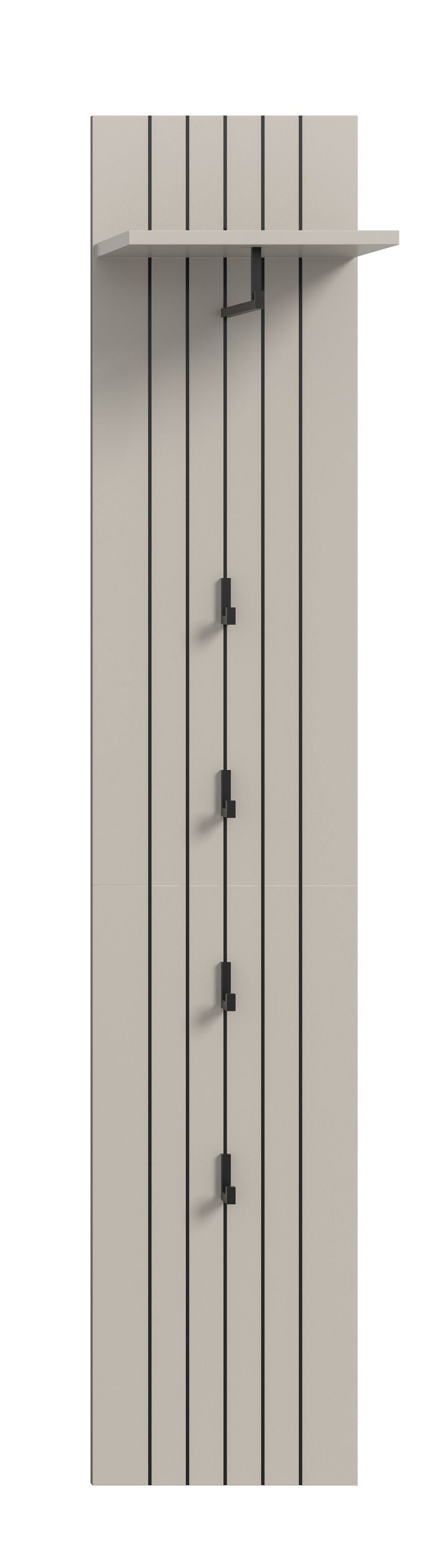 Coat Rack Panel STATION (W/H/D: approx. 31/160/27 cm) in Smoke Green/Smoke Green