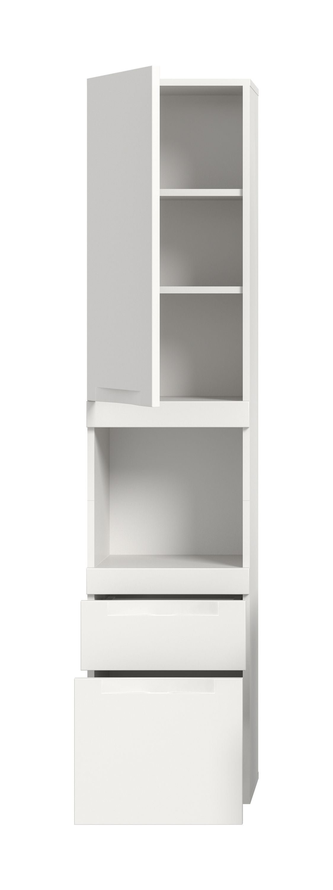 Viana Hängeschrank (B/H/T: 38x166x31 cm) in Weiß matt und Weiß