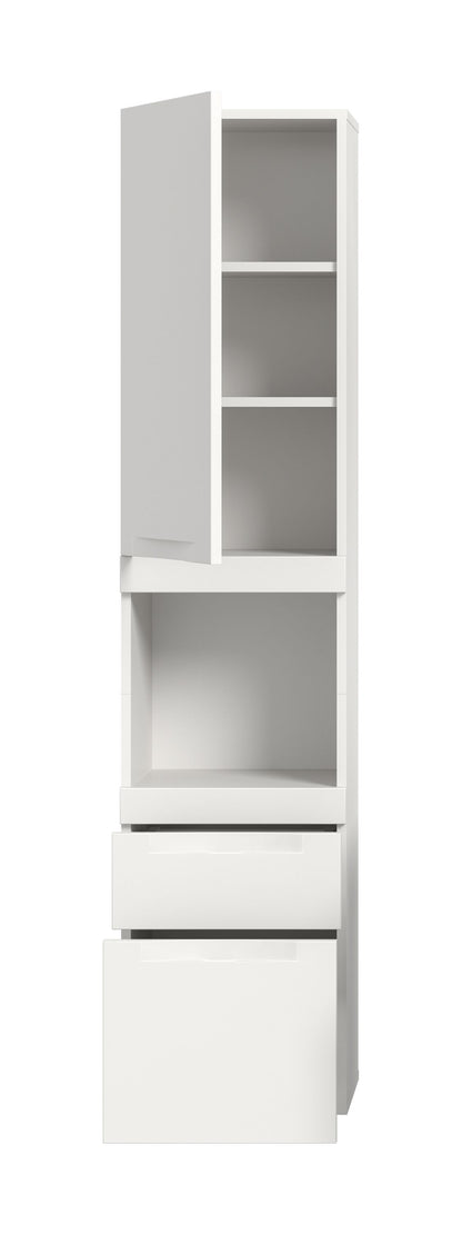 Viana Hängeschrank (B/H/T: 38x166x31 cm) in Weiß matt und Weiß