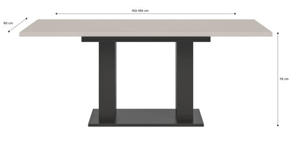 Table de salle à manger MOTION (L/H/P : env. 150/76/90 cm) en blanc/cachemire