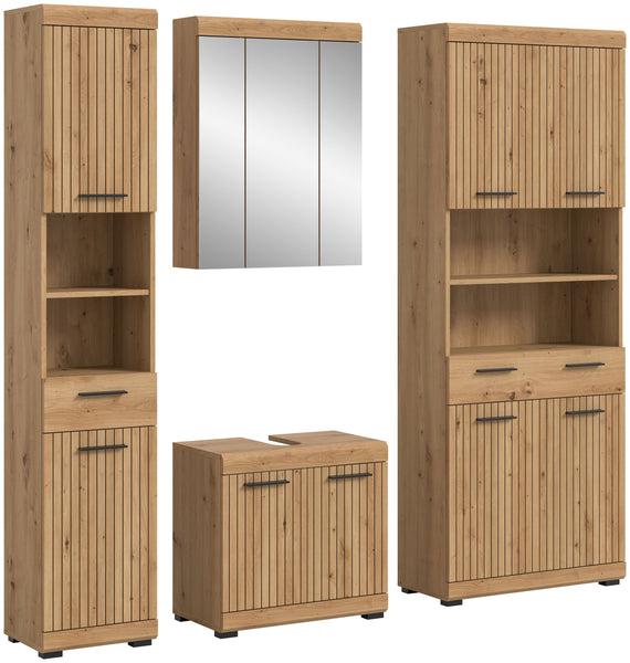 Bad-Set SCOUT (B/H/T: ca. 201/191/34 cm) in Evoak Oak Nachbildung/-