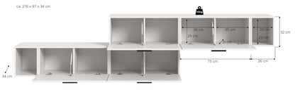Homes & Jones Wohnwand 2-tlg. TV Möbel Modular Lowboard, Wohnzimmerschrank