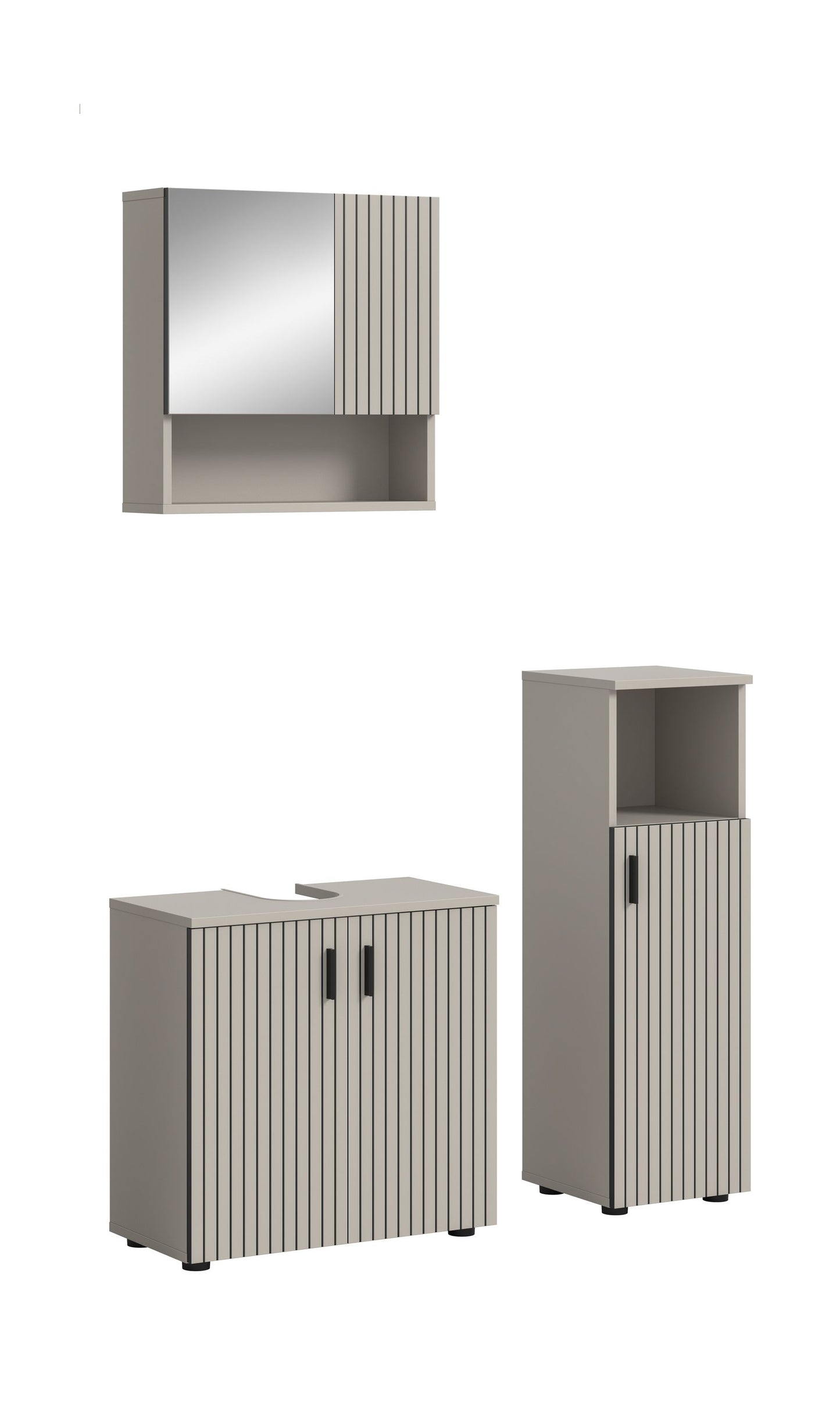 Bathroom Set MONE (W/H/D: approx. 105/192/30 cm) in cashmere/cashmere