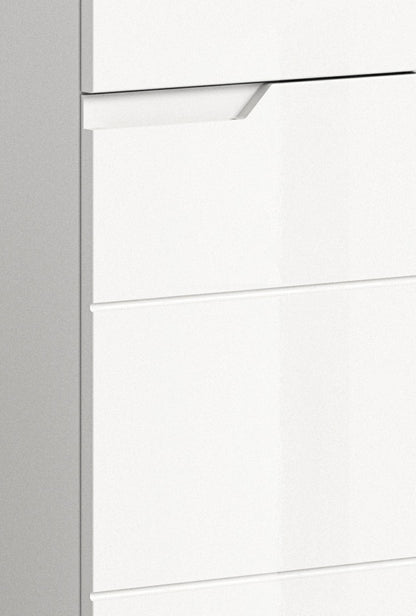 Homes & Jones Badezimmerkommode weiß Hochglanz Front, Badschrank
