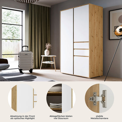Homes & Jones Kleiderschrank 100 cm, Jugendzimmerschrank mit Schubladen