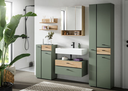 Armoire haute AQUA (L/H/P : env. 51/191/30 cm) en vert sauge/vert sauge
