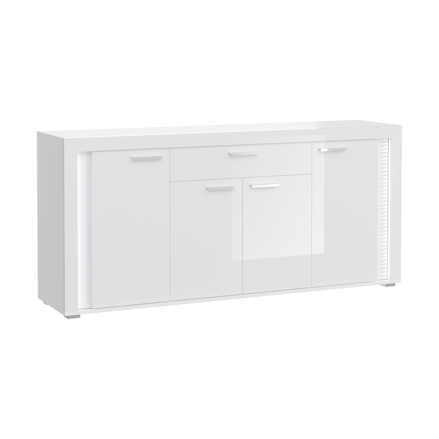 Buffet SKYLIGHT (L/H/P : env. 182/84/42 cm) en blanc/blanc brillant