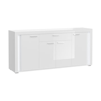 Buffet SKYLIGHT (L/H/P : env. 182/84/42 cm) en blanc/blanc brillant