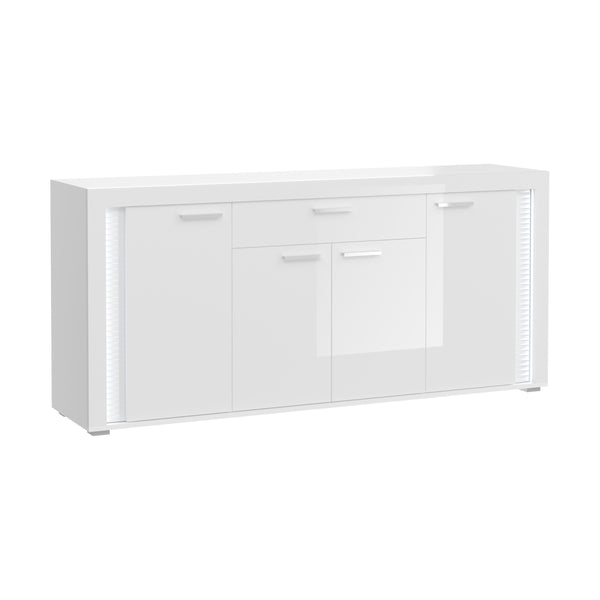 Buffet SKYLIGHT (L/H/P : env. 182/84/42 cm) en blanc/blanc brillant