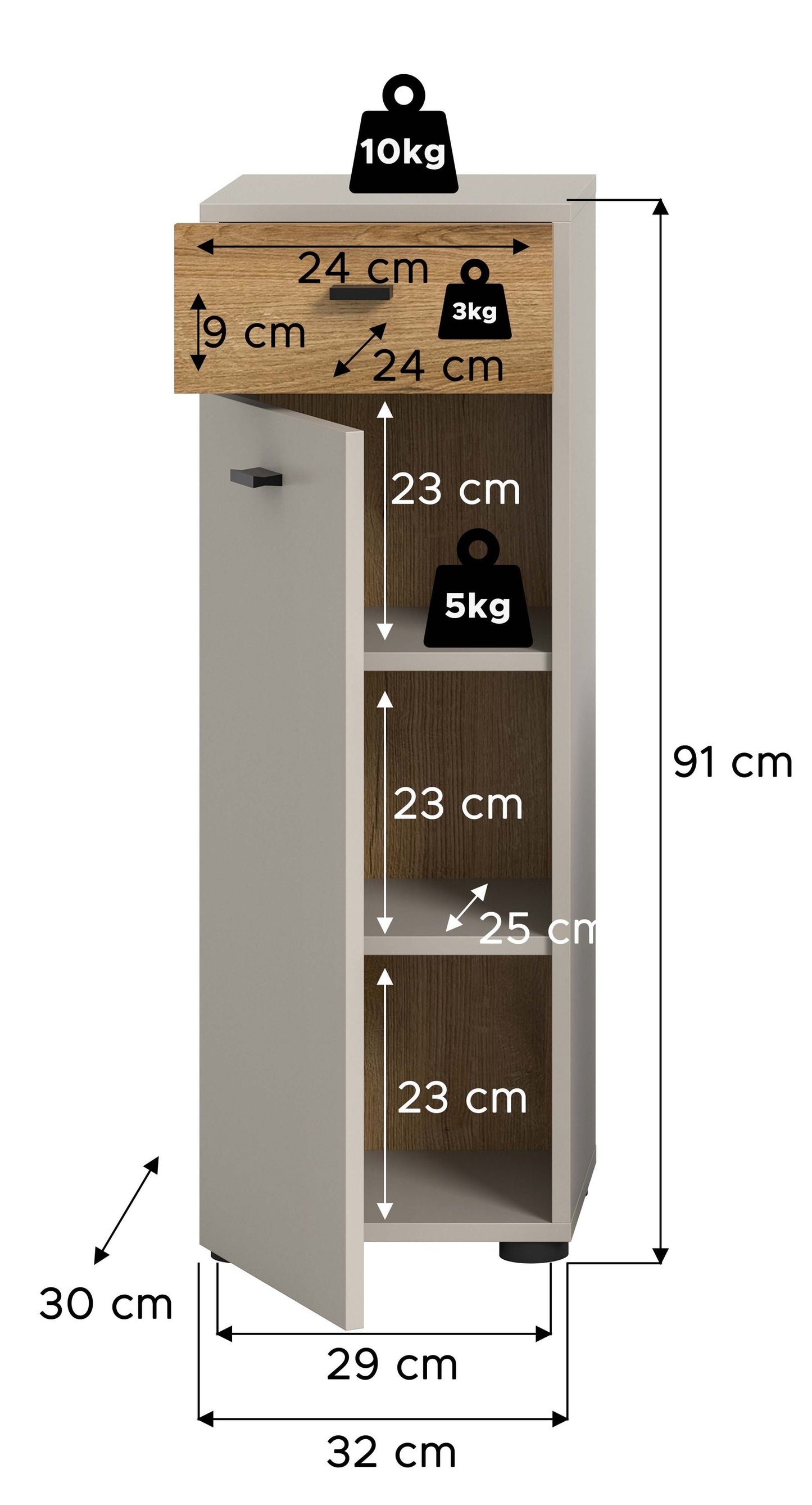 Homes & Jones Badkommode, Badschrank stehend, Badmöbel