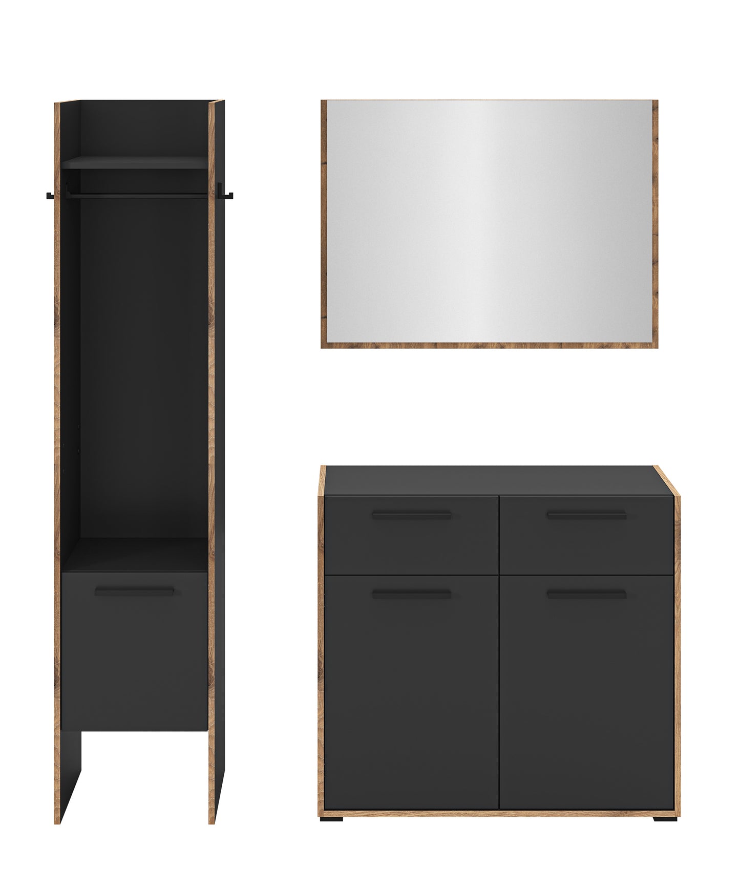 Homes & Jones Garderobe 3-tlg. Garderoben Set, Flurmöbel-Dielenmöbel