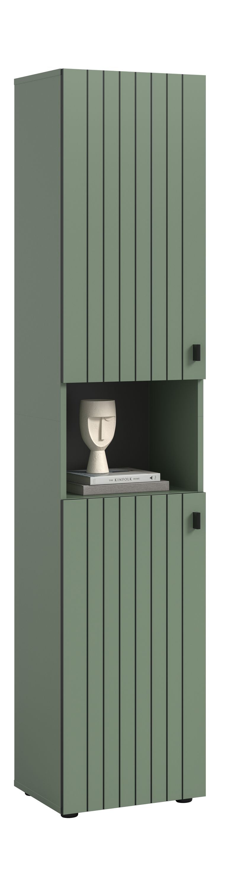 Wardrobe STATION (W/H/D: approx. 40/192/37 cm) in Smoke Green/Smoke Green