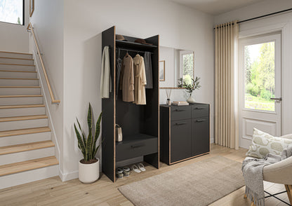 Homes & Jones Garderobe 3-tlg. Garderoben Set, Flurmöbel-Dielenmöbel