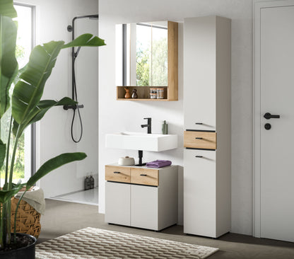 Ensemble de salle de bain AQUA (L/H/P : env. 107/191/35 cm) en cachemire/cachemire