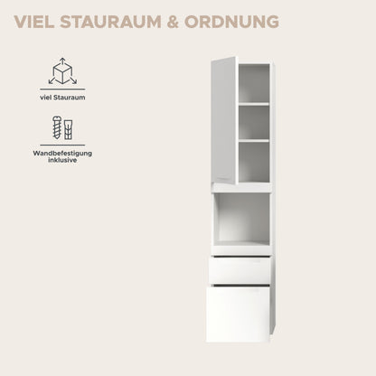 Viana Hängeschrank (B/H/T: 38x166x31 cm) in Weiß matt und Weiß
