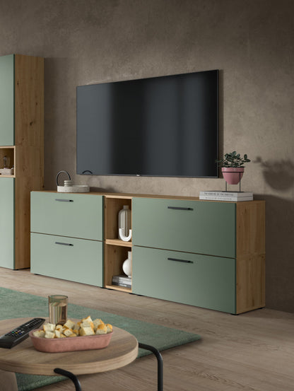 Homes & Jones Wohnwand 2-tlg. TV Möbel Modular Lowboard, Wohnzimmerschrank
