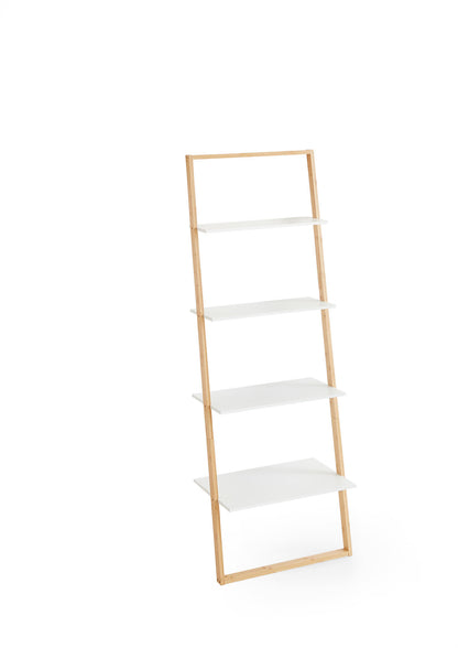 Homes & Jones Leiterregal Regal mit 4 Ablagen aus Massivholz Dekoregal