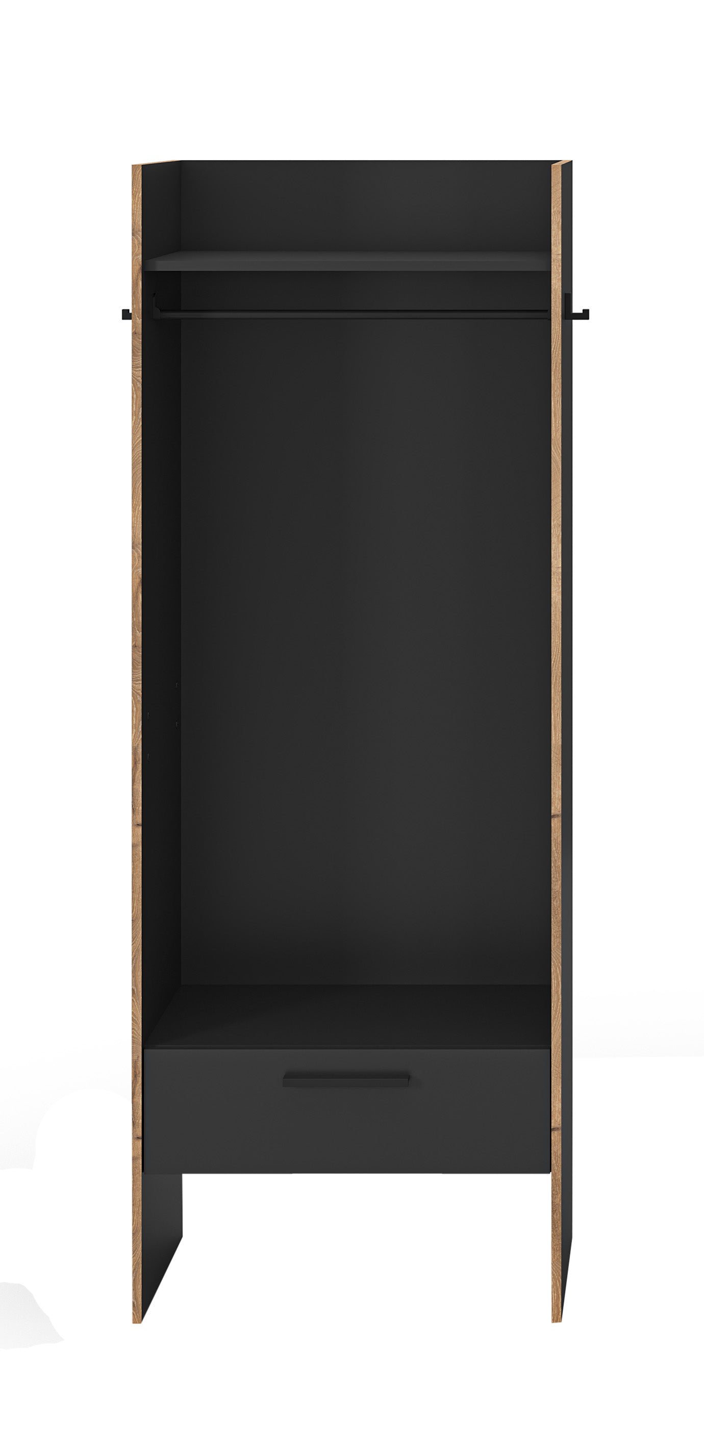 Armoire penderie BUENO (L/H/P : env. 70/189/37 cm) en gris basalte/gris basalte